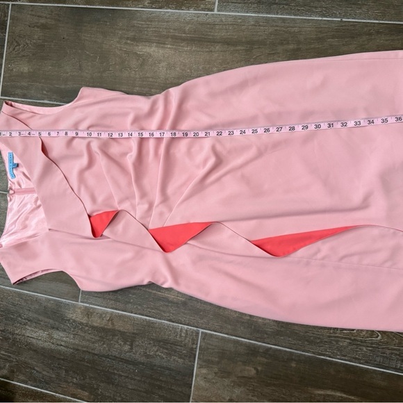 ANTONIO MELANI Pink Sheath Dress Asymmetrical Sleeveless - Picture 9 of 9